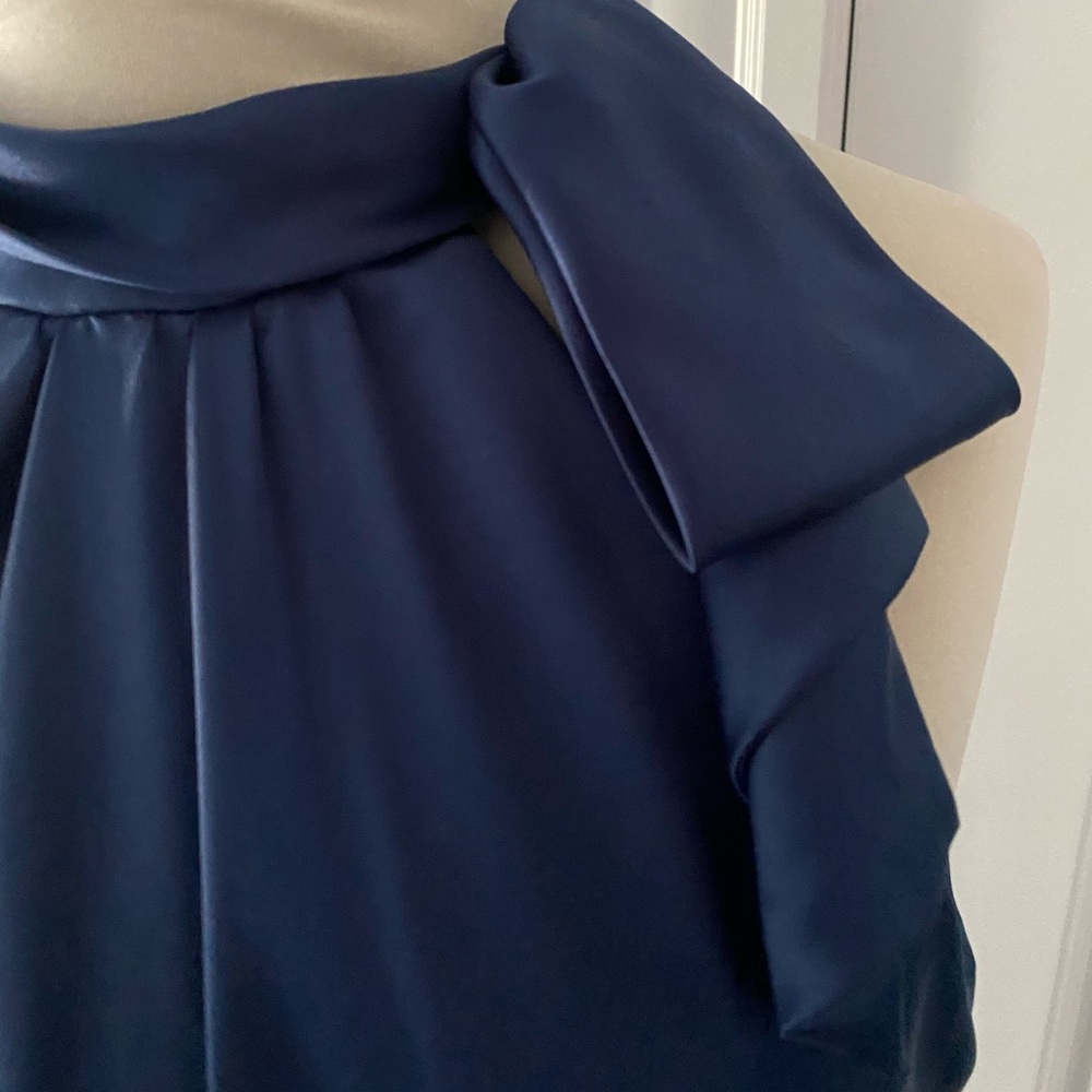 TJ Maxx French Blue Charmeuse Evening Gown - Picture 3 of 8